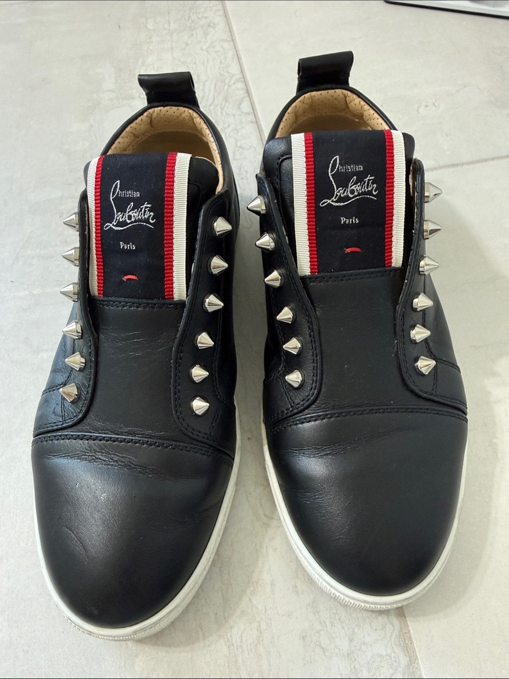 Christian Louboutin F.A.V. Fique A Vontade Spiked Sneakers Black Women’s 8
